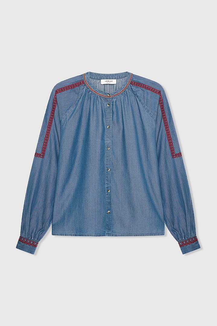 Beau denim geborduurd