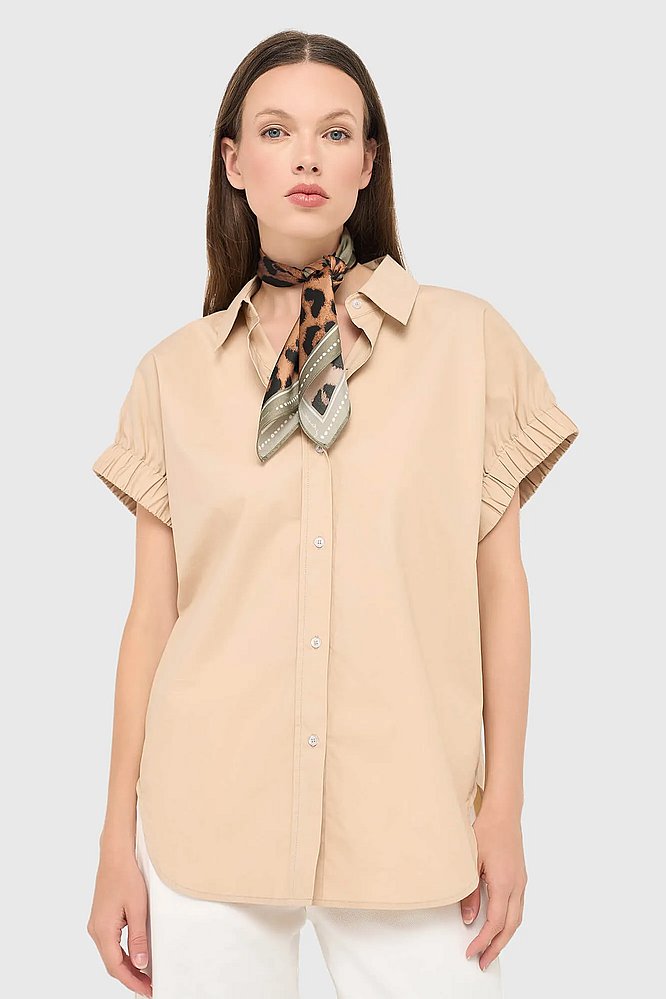 beige-katoenen-dames-blouse-korte-mouw-yaro-wit-janice-01.webp