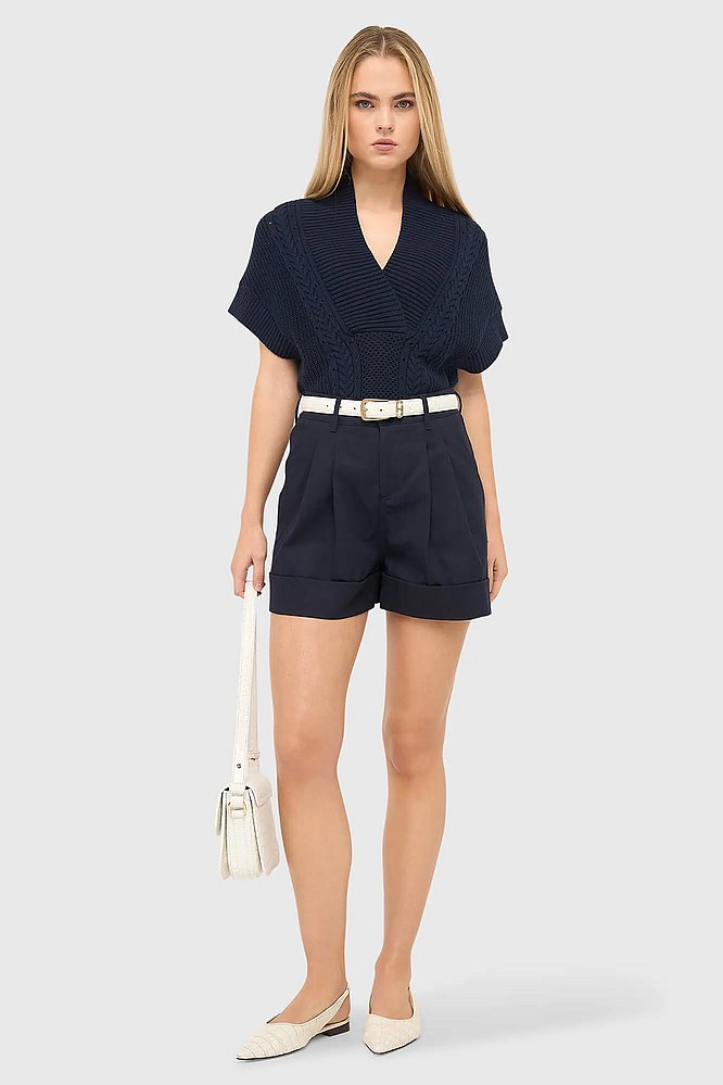 Blauwe Katoenen Shorts Dames Arthur Janice 04 1