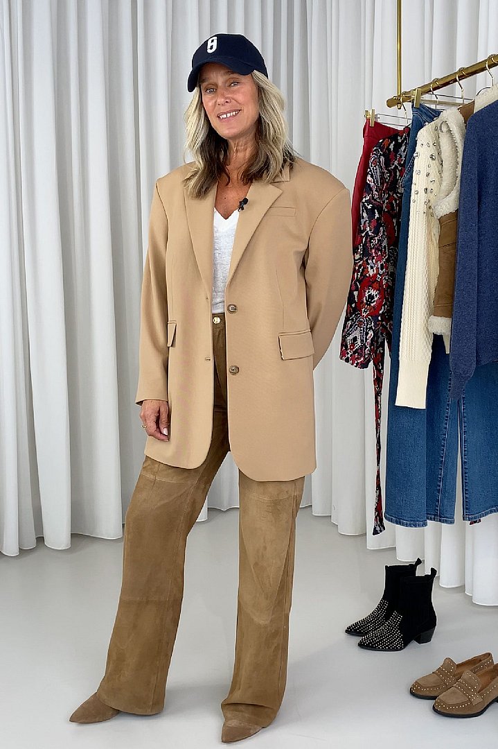 Blazer dames buddy beige broek suede bruin janice