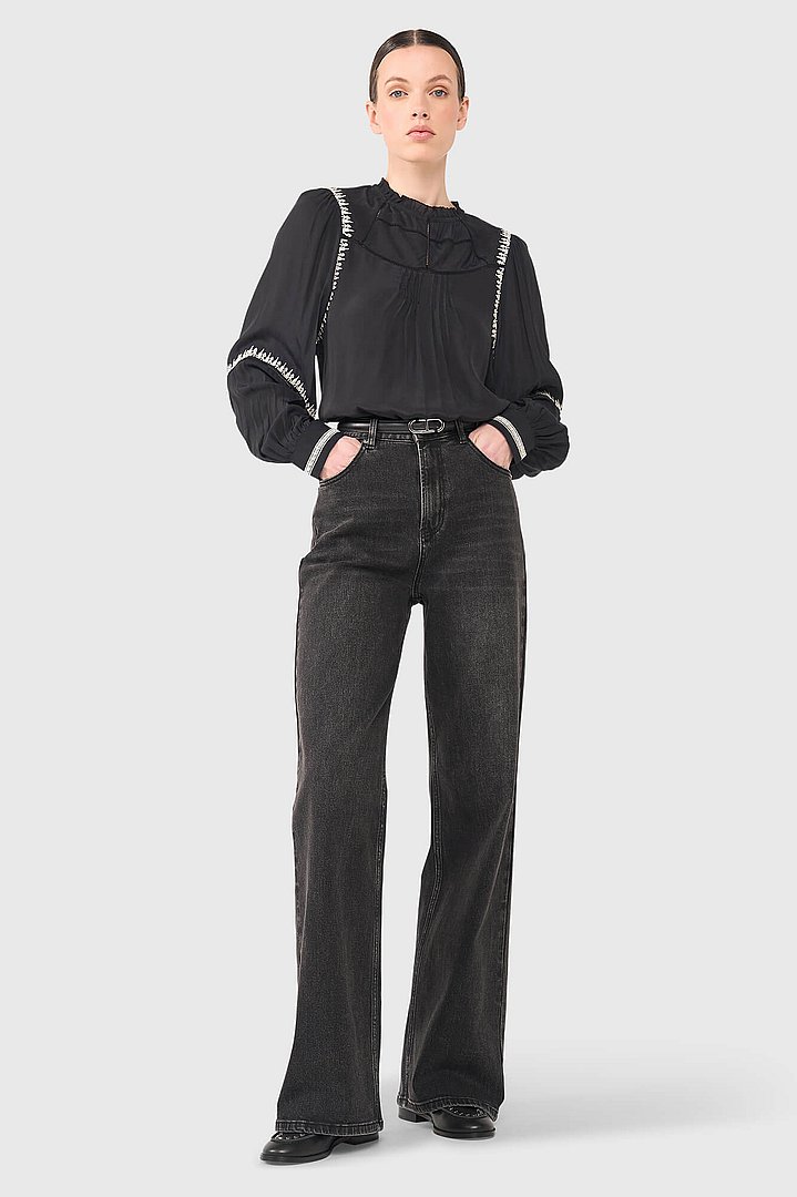 Blouse dames gable zwart geborduurd janice 13