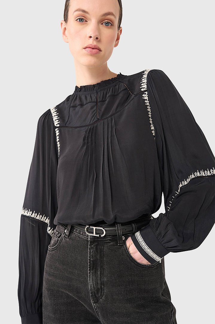 Blouse dames gable zwart geborduurd janice 25