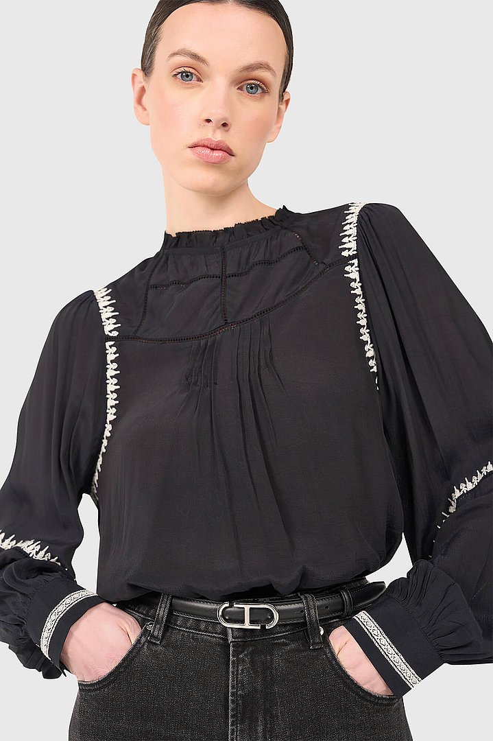 Blouse dames gable zwart geborduurd janice 27