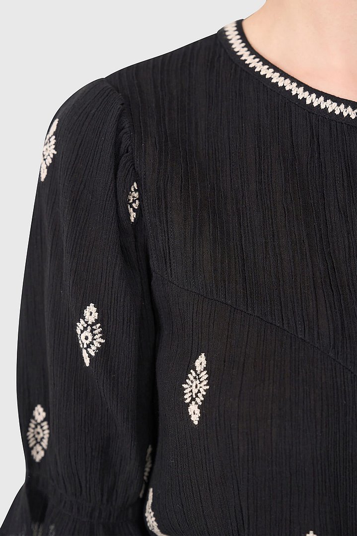 Blouse dames kai geborduurd zwart janice 31