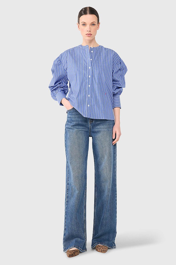 Blouse dames orson blauw gestreept janice 3