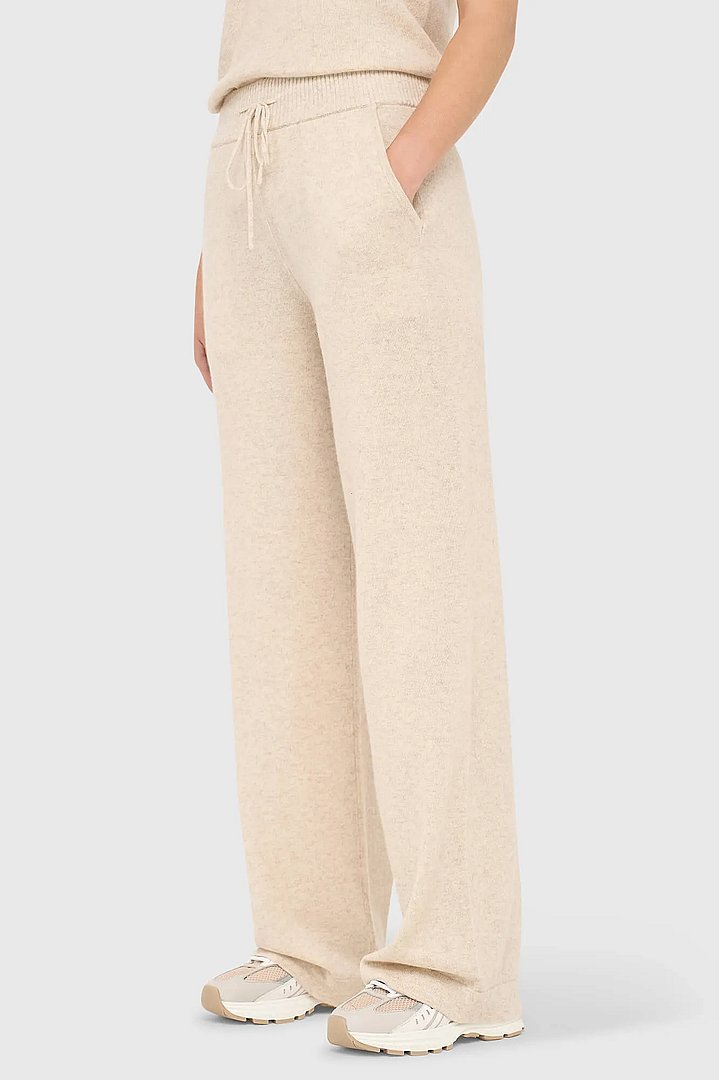 Cashmere Broek Wijde Pijp Dames Eldon Beige Janice 06