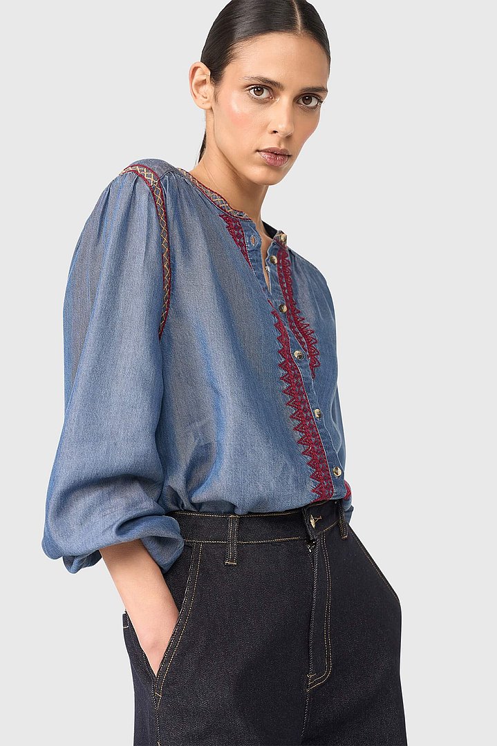 Dames blouse austin dexter japans denim janice 34