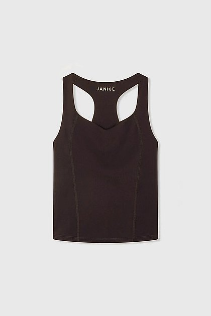JANICE Dames Ryle Sport Top Donkerbruin