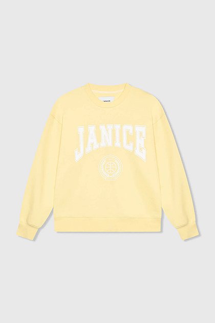 JANICE Dames Owen Logo Sweater Geel