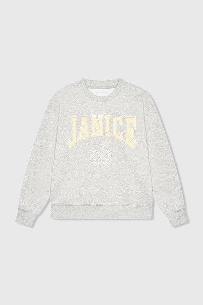 JANICE Dames Owen Logo Sweater Grijs