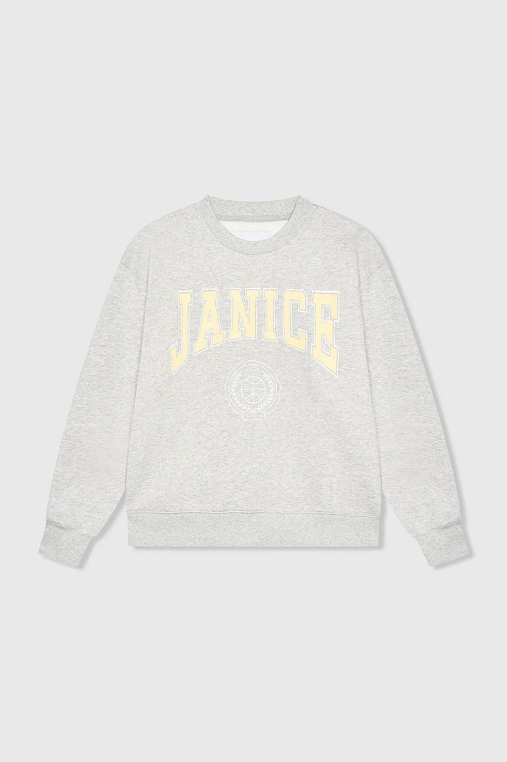 Grijze Dames Sweater Katoen Owen Logo Janice 00
