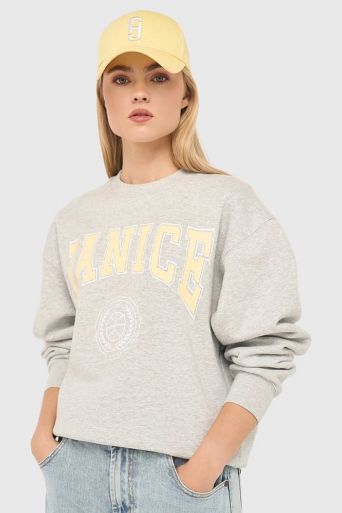 Grijze Dames Sweater Katoen Owen Logo Janice 01