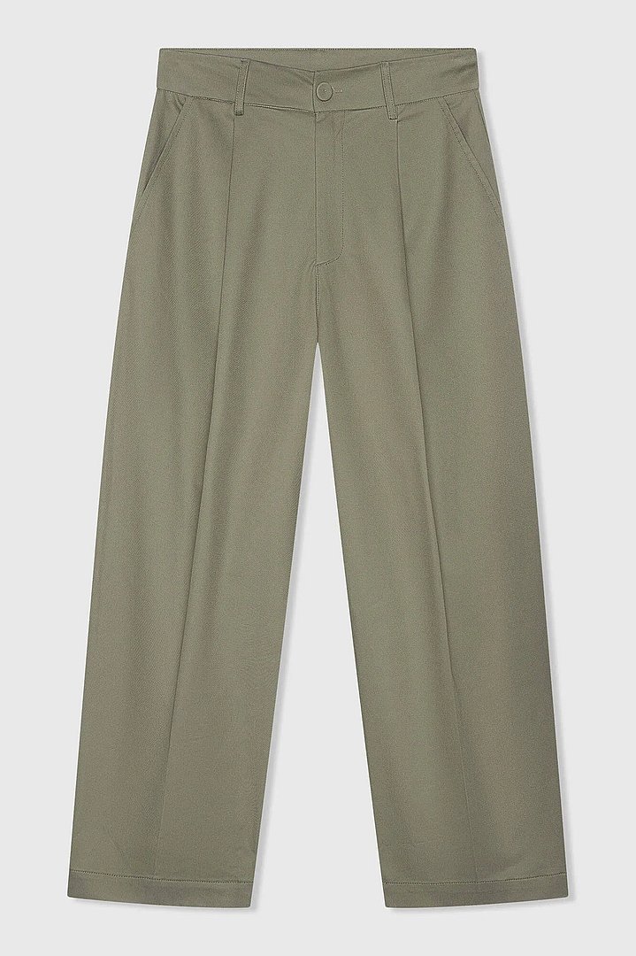 Groene Katoenen Paperbag Broek Steekzakken Barrel Balti Janice 00