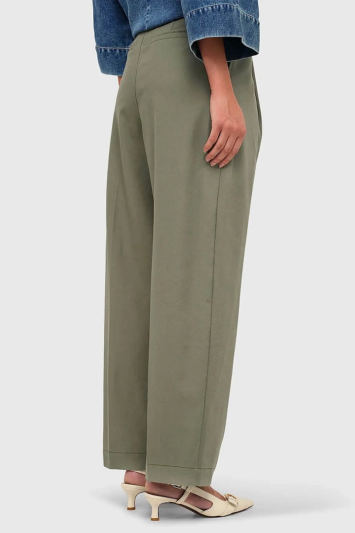 Groene Katoenen Paperbag Broek Steekzakken Barrel Balti Janice 03