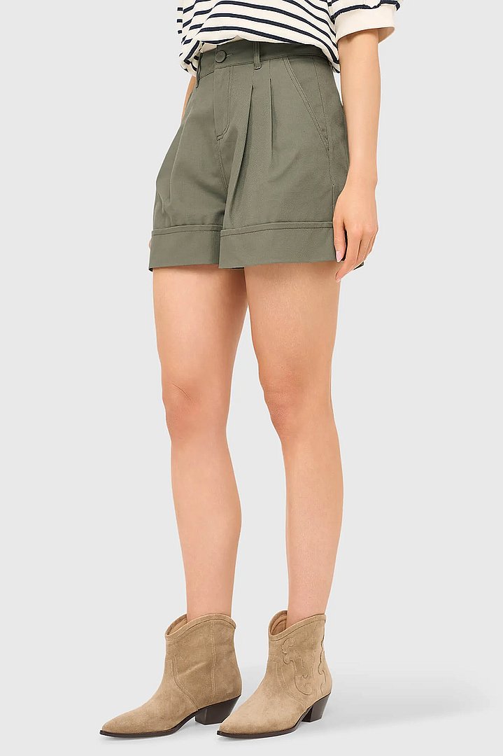 Groene Katoenen Shorts Dames Arthur Janice 03