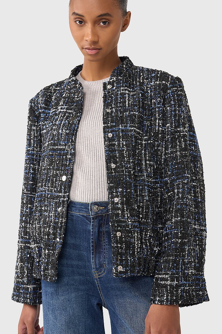 Jacket dames maddox blauw tweed lurex janice 16