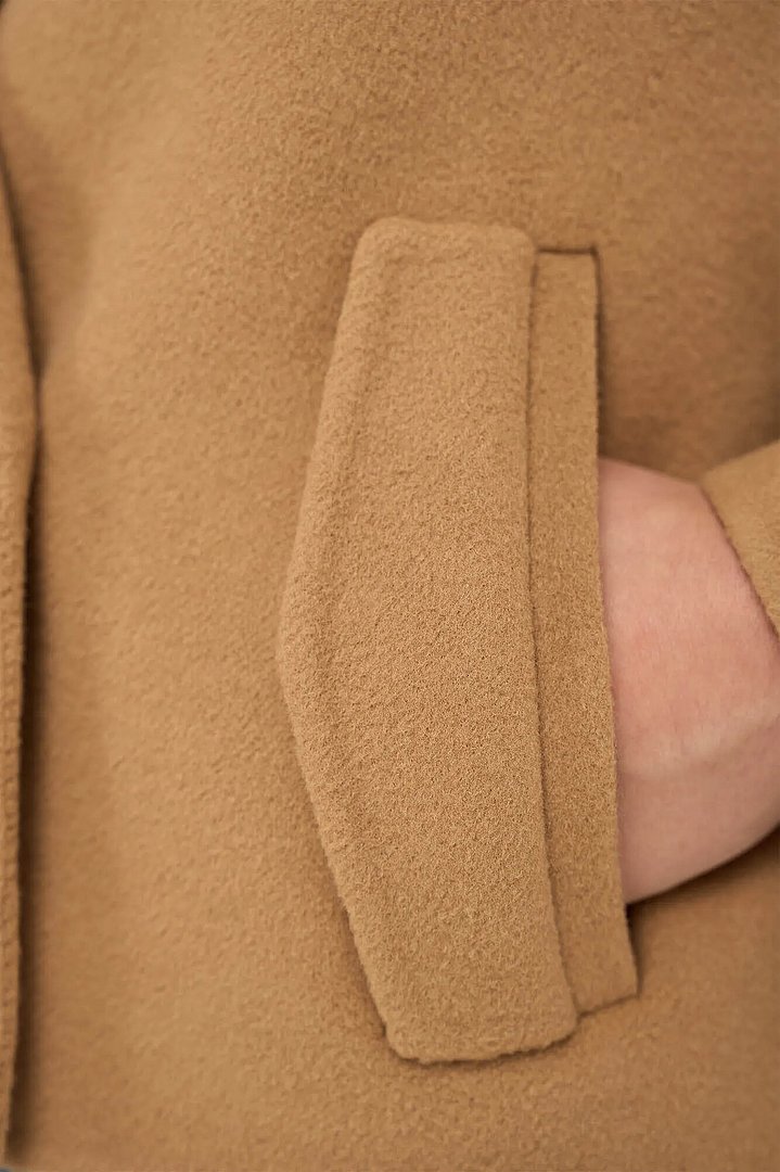 Korte Cashmere Jas Trenchcoat Double Face Camel Floyd Janice 05