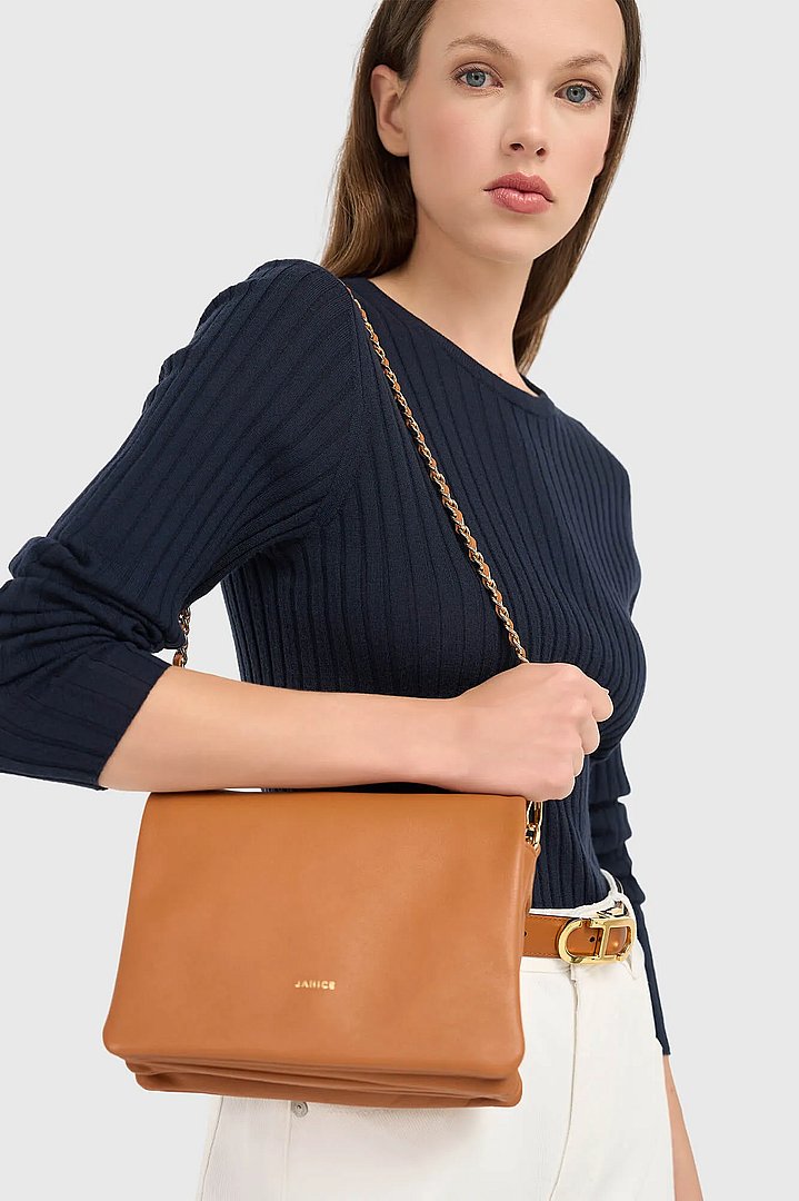 Leren Dames Tas Skylar Cognac Janice 04