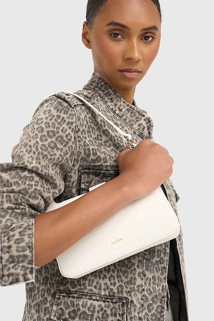 Leren Handtas off White Croco Conan Janice 04