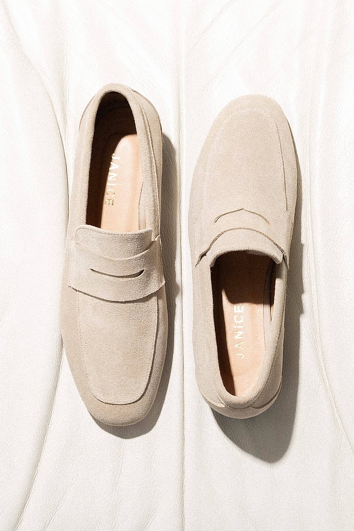 Loafers dames burt suede nude 03