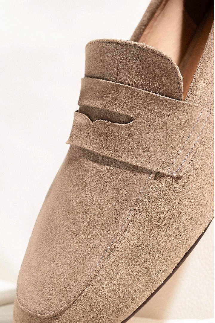 Loafers dames burt suede taupe 02