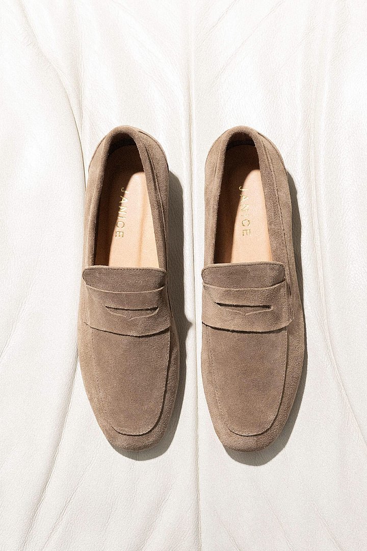 Loafers dames burt suede taupe 03