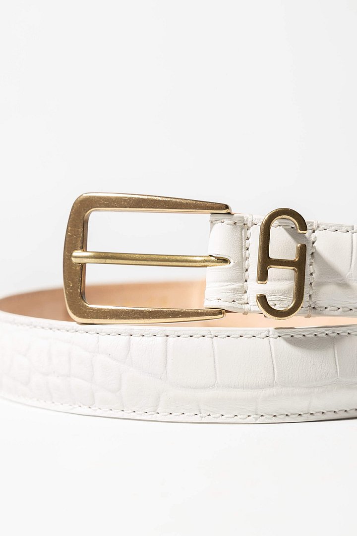 Riem Dames Colby Leer Offwhite Croco Brass 01