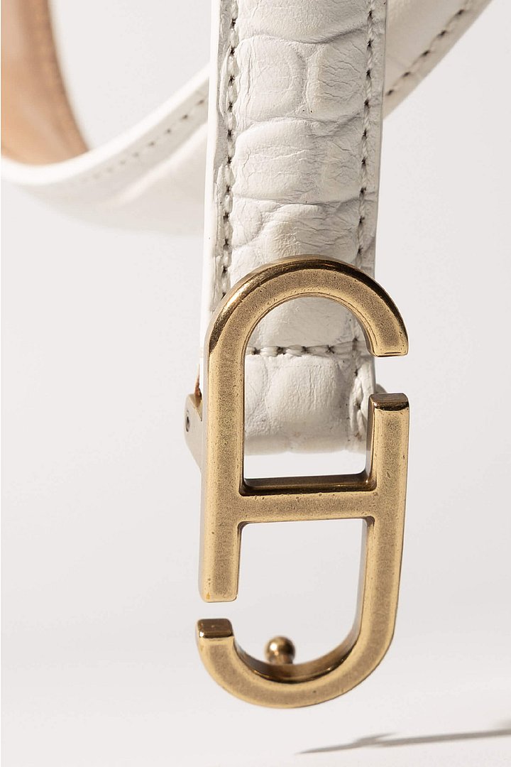 Riem Dames Trophy Leer Offwhite Croco Brass 01