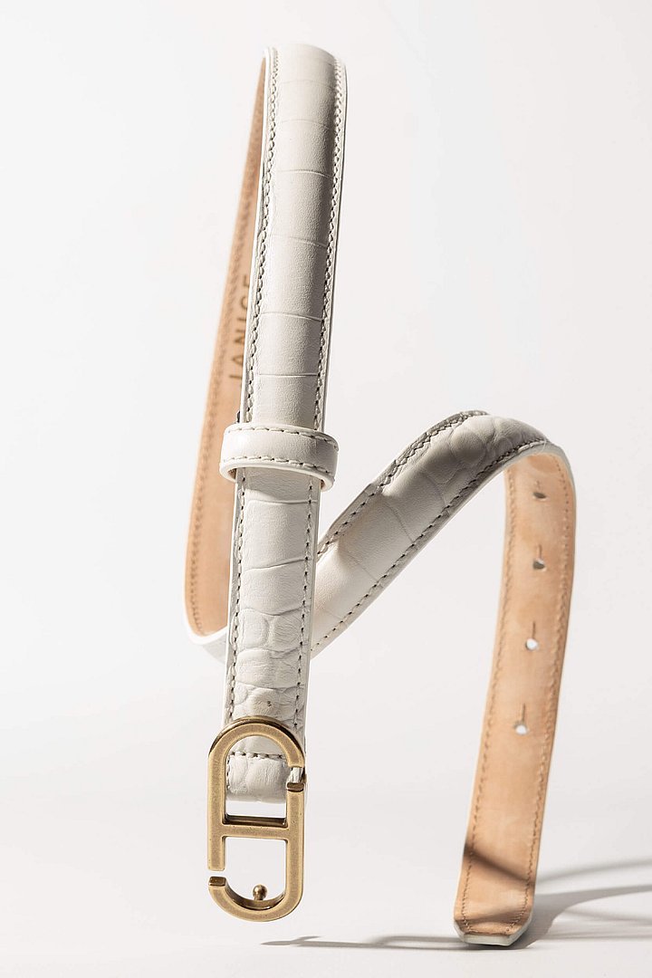 Riem Dames Trophy Leer Offwhite Croco Brass 02