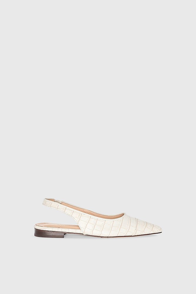 Slingback Dames Schoen Leer Alain off White Croco Janice 4 1