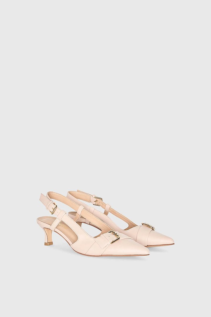 Slingbacks Dames Leer Hakje Roze Elio Janice 01