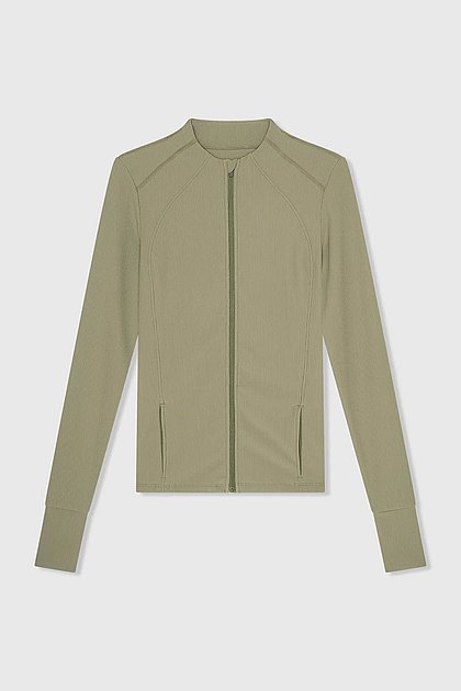 JANICE Dames Texas Sportvest Groen Rib