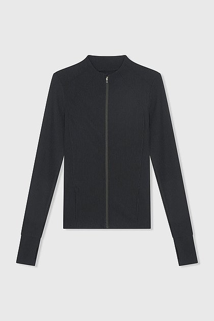 JANICE Dames Texas Sportvest Zwart Rib
