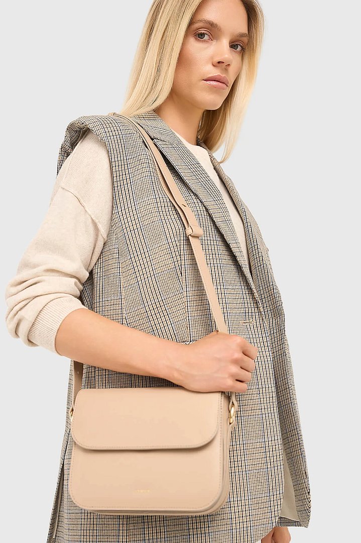 Suede Dames Tas Elias Beige Croco Janice 04