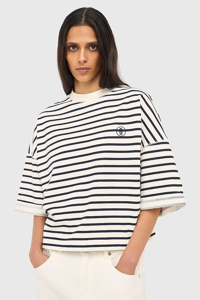 Sweater Dames Blauw Wit Strepen Katoen Aiden Janice 02 2