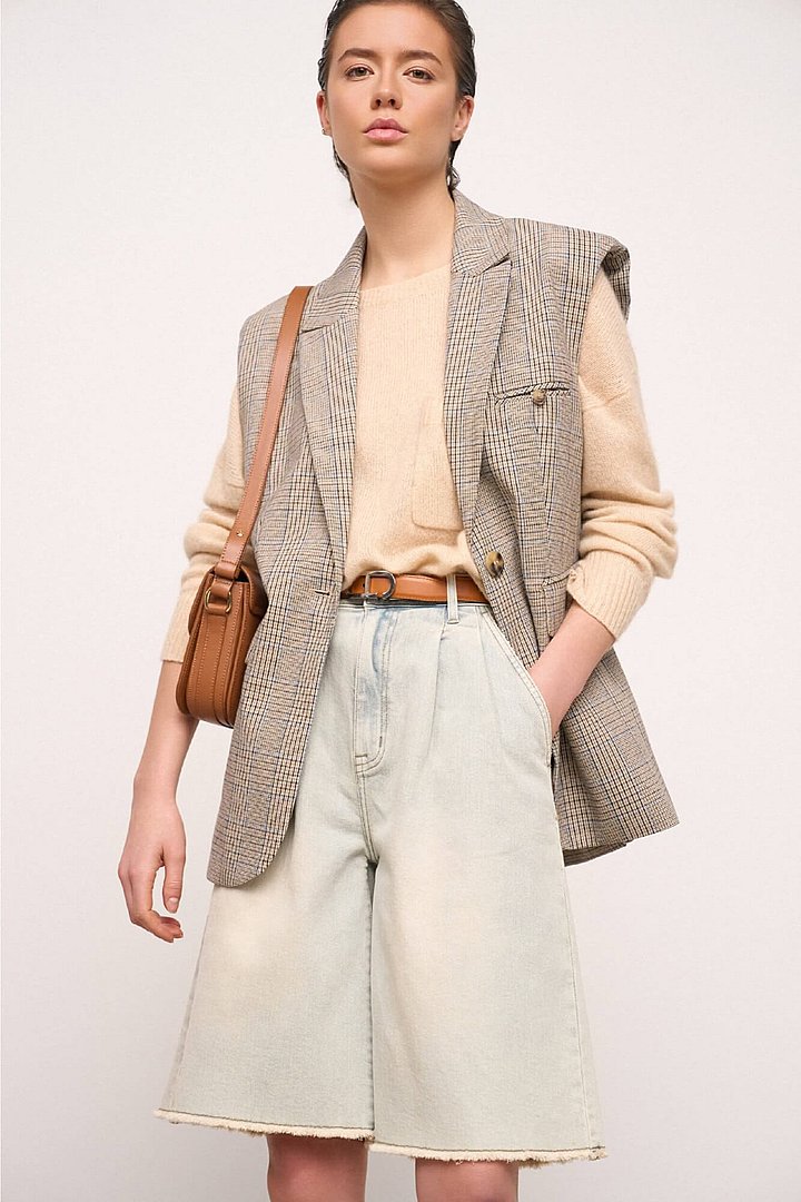 Truitje dames dayton beige gilet marvin ruit beige short dime 004 riem trophy camel zilver tas elias camel janice 01