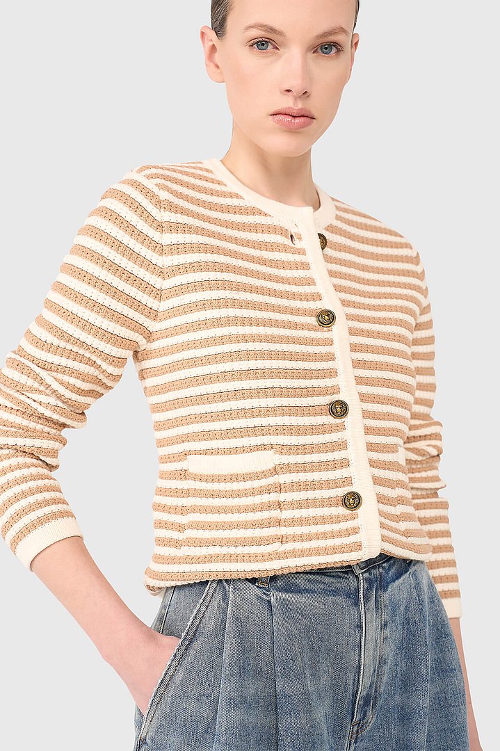 Vest dames jimm beige gestreept janice 22