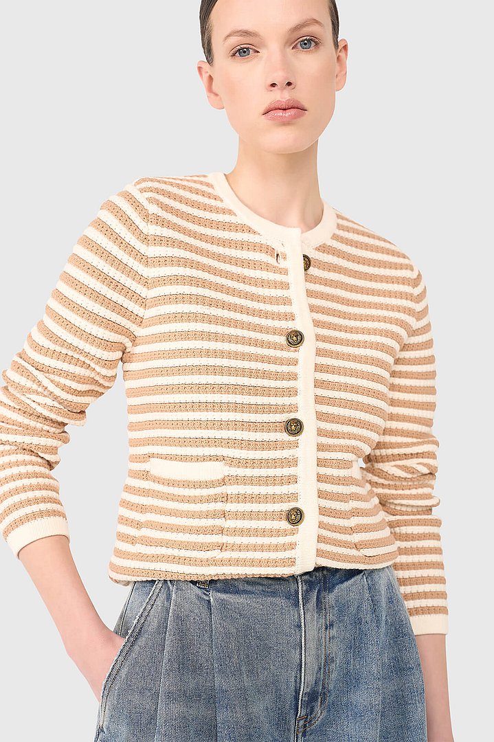 Vest dames jimm beige gestreept janice 23