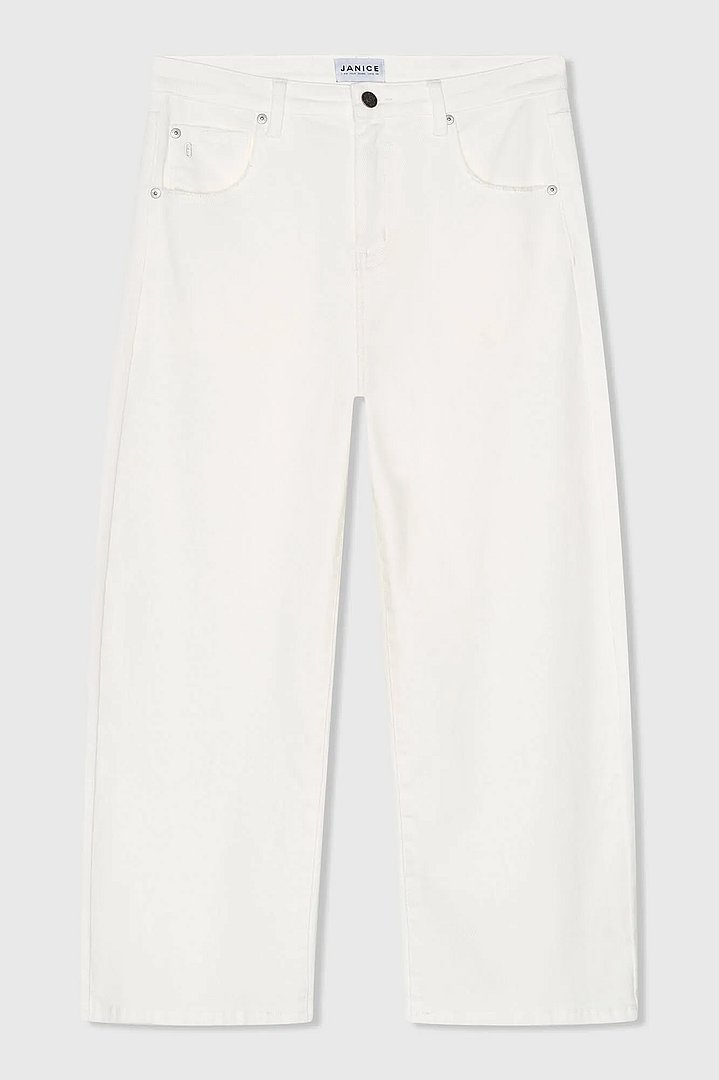 Witte Barrel Jeans Dames Mid Rise Baxter Janice 00