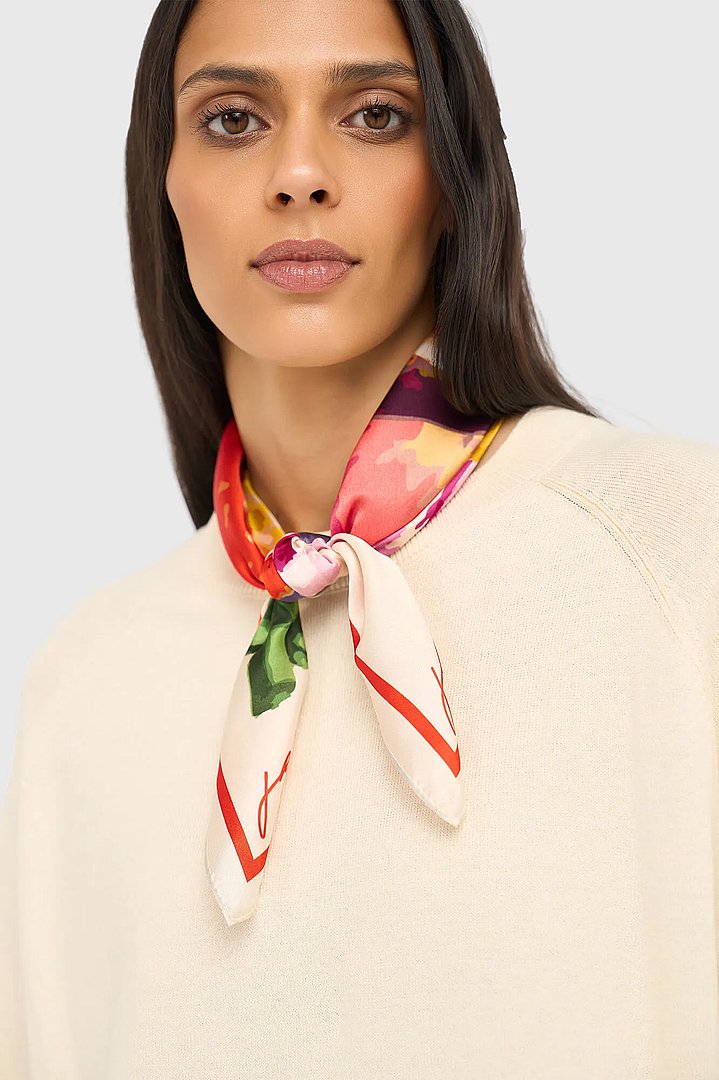 Zijden Sjaal Dames Print Effron Multicolor Bloemen Janice 02