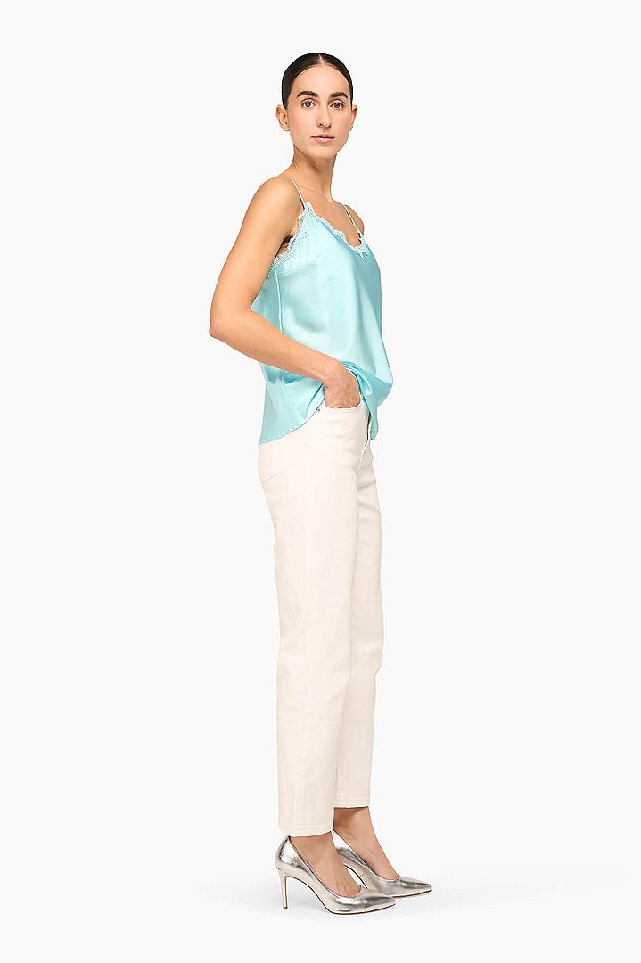 Zijden top dames blauw river janice