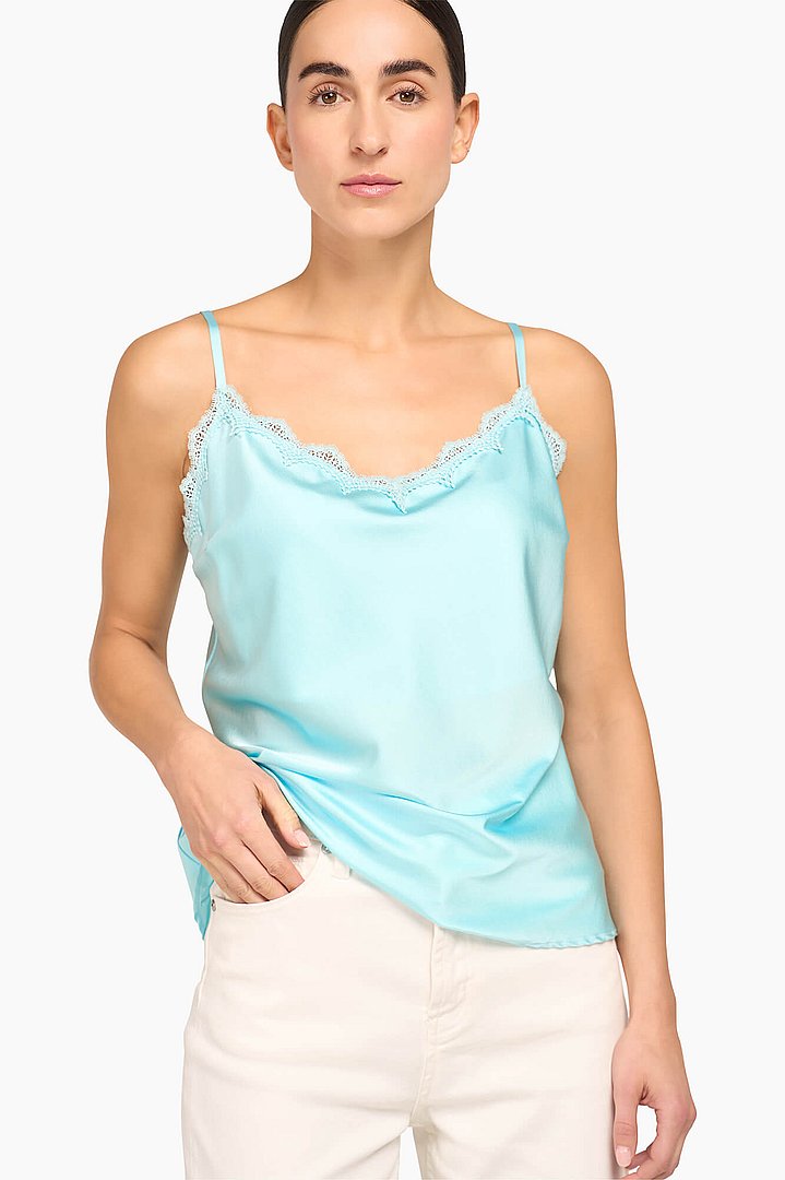 Zijden top dames blauw river janice
