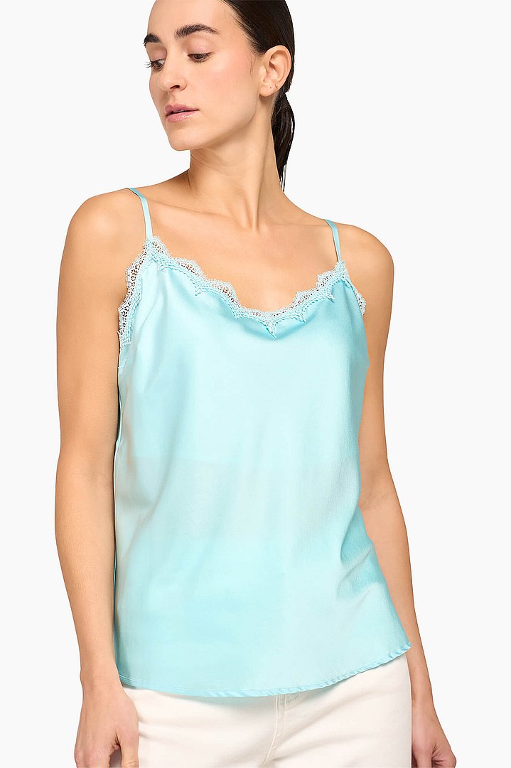Zijden top dames blauw river janice