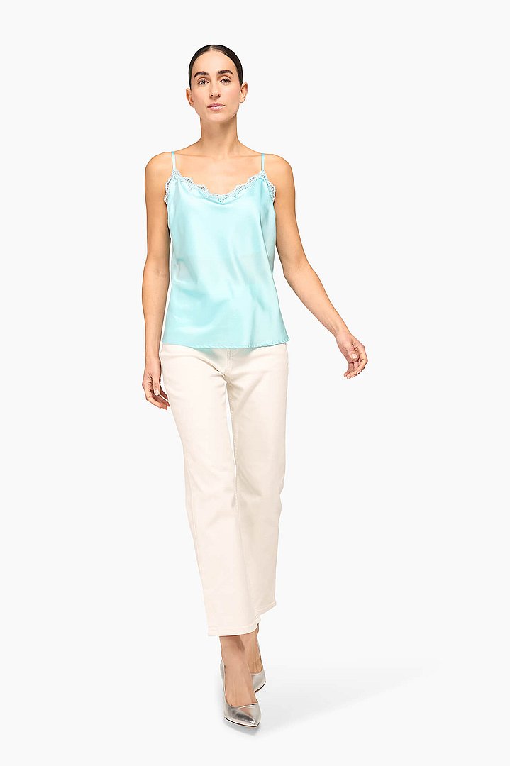 Zijden top dames blauw river janice