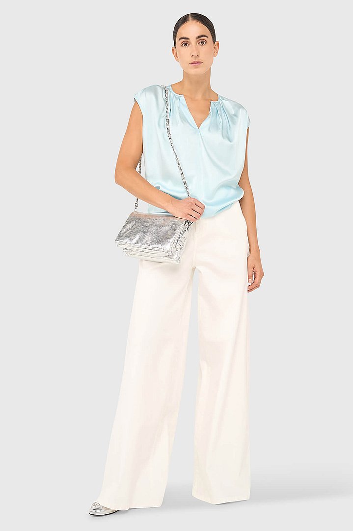 Zijden top dames blauw ross janice