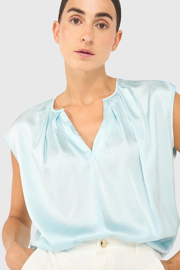 Zijden top dames blauw ross janice