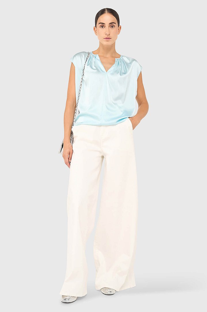 Zijden top dames blauw ross janice