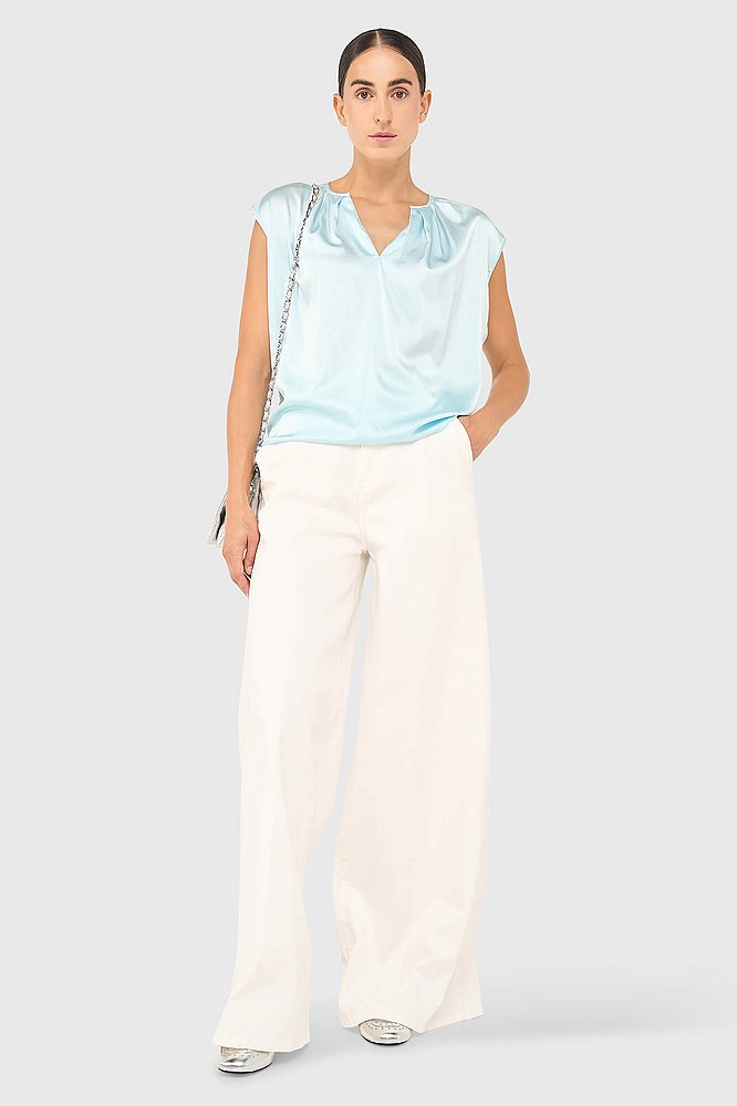 Zijden top dames blauw ross janice